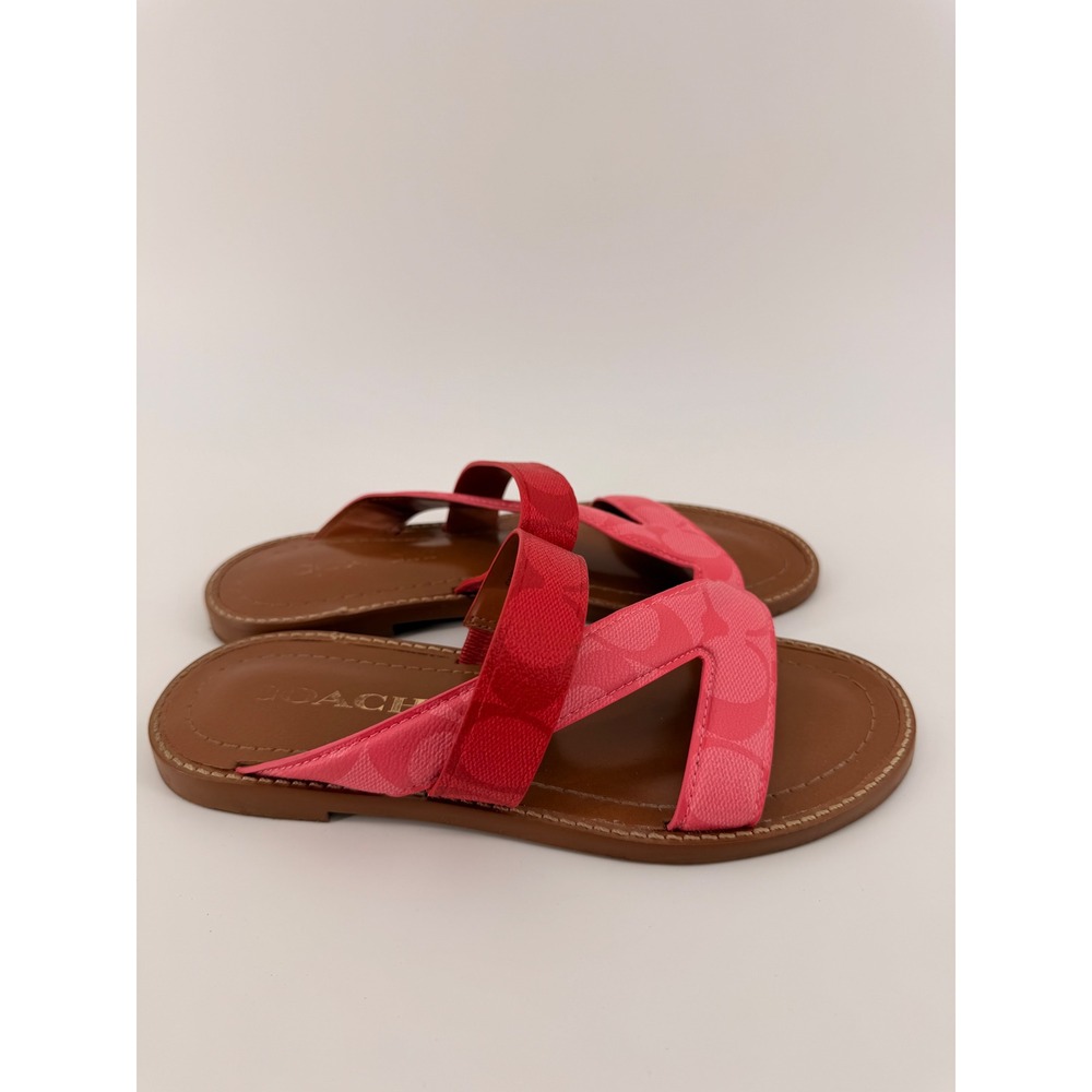 COACH Women's Harlan Signature Sandal Pink Lemonade Multi Womens 5B